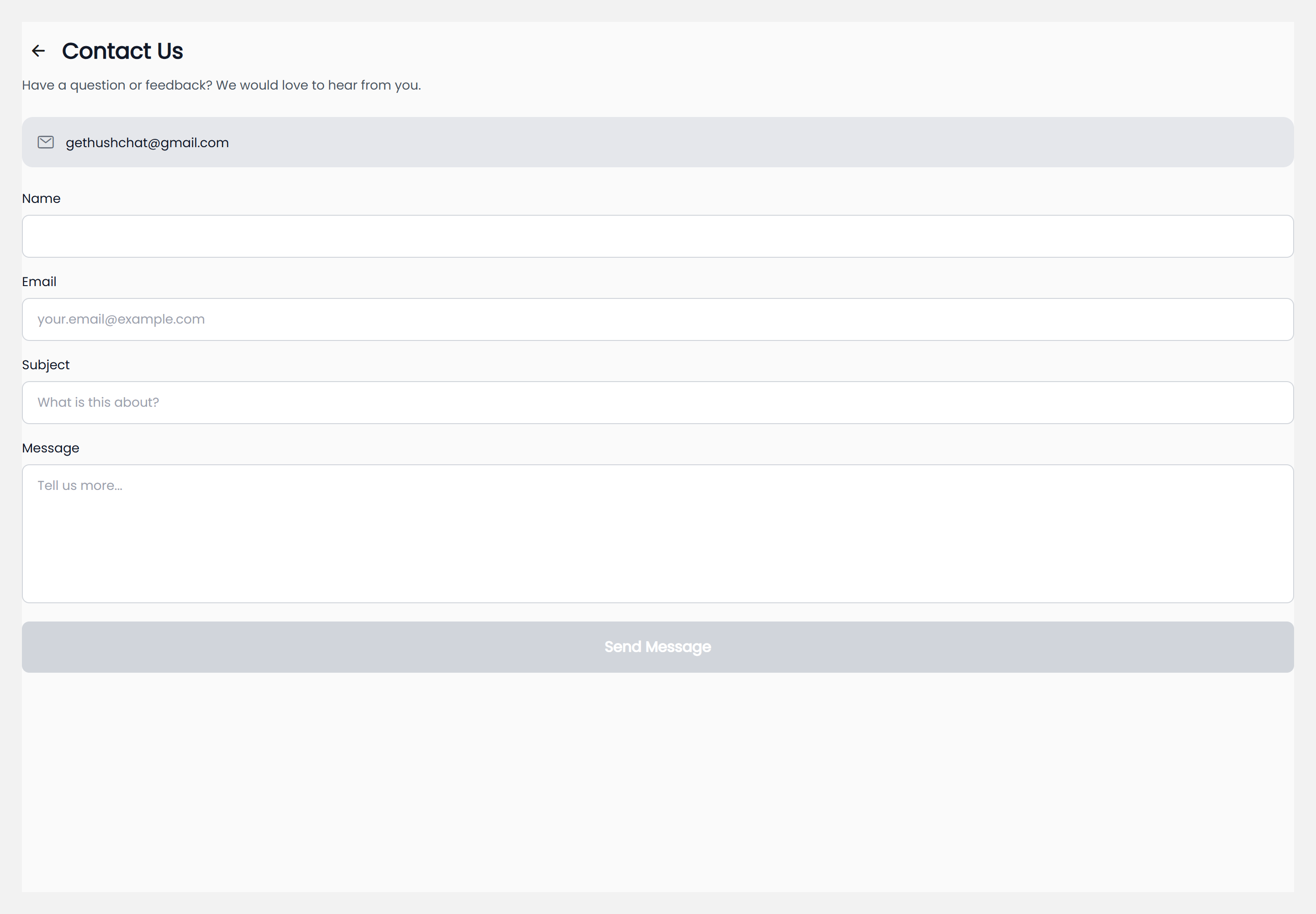 The contact form at a desktop viewport
