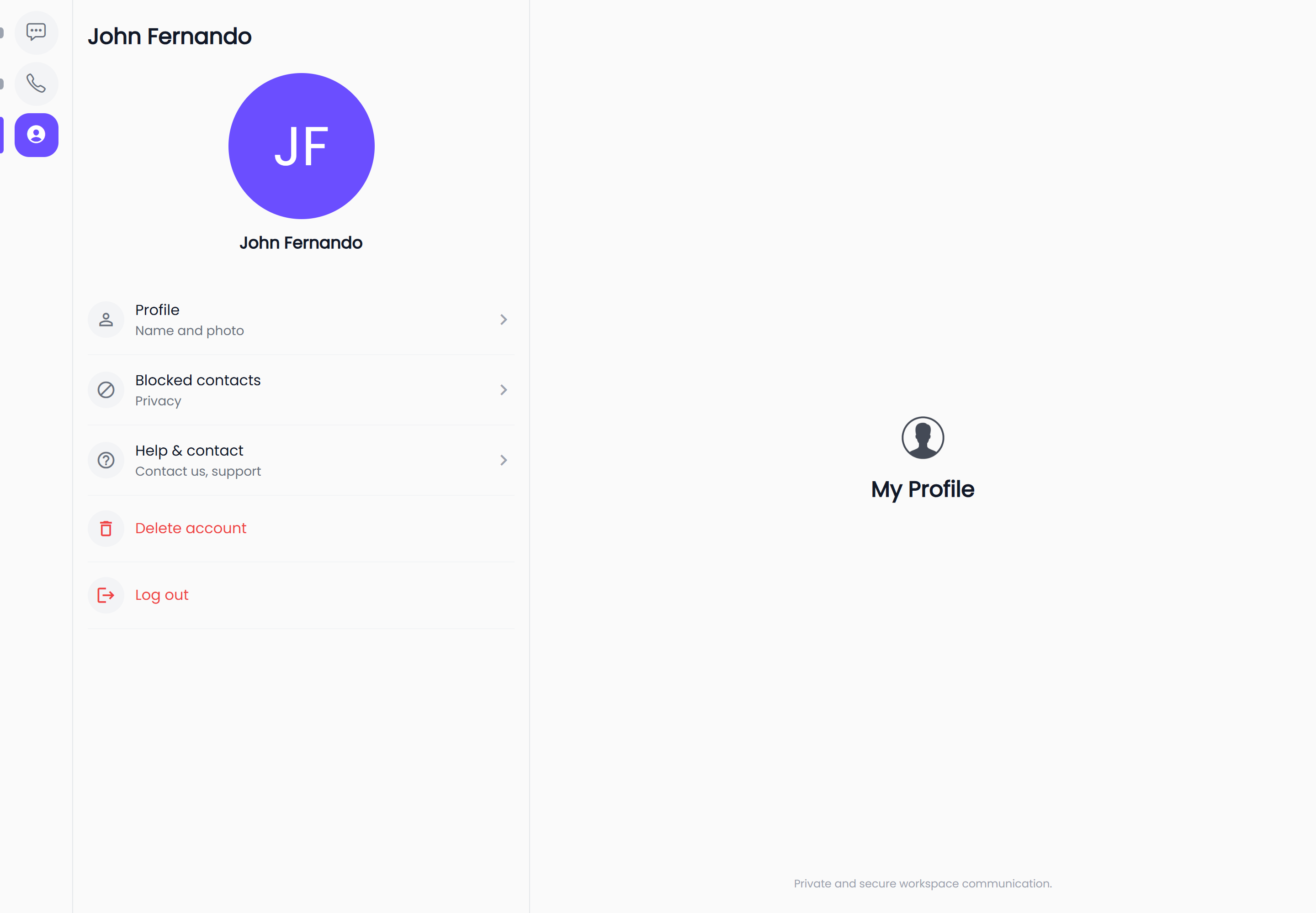 The Profile screen at a desktop viewport